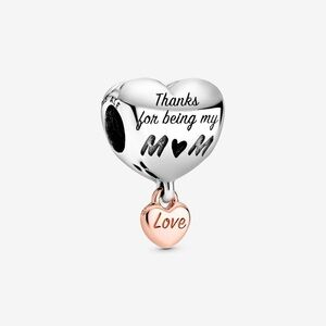 PANDORA Love You Mom Heart Charm